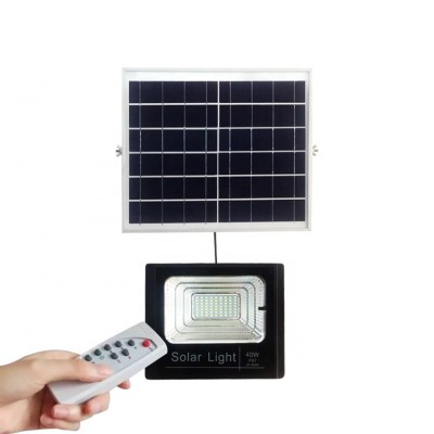 outdoor ip65 waterproof solar garden light 40w adjust lighting time remote control solar flood led light