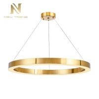 Simple Design Indoor Decoration Chandelier Stainless Steel Acrylic Ring Led Light